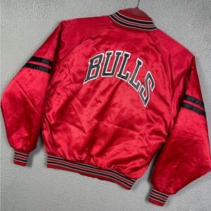 Kids vintage 90s Chicago bulls chalk‎ line satin jacket